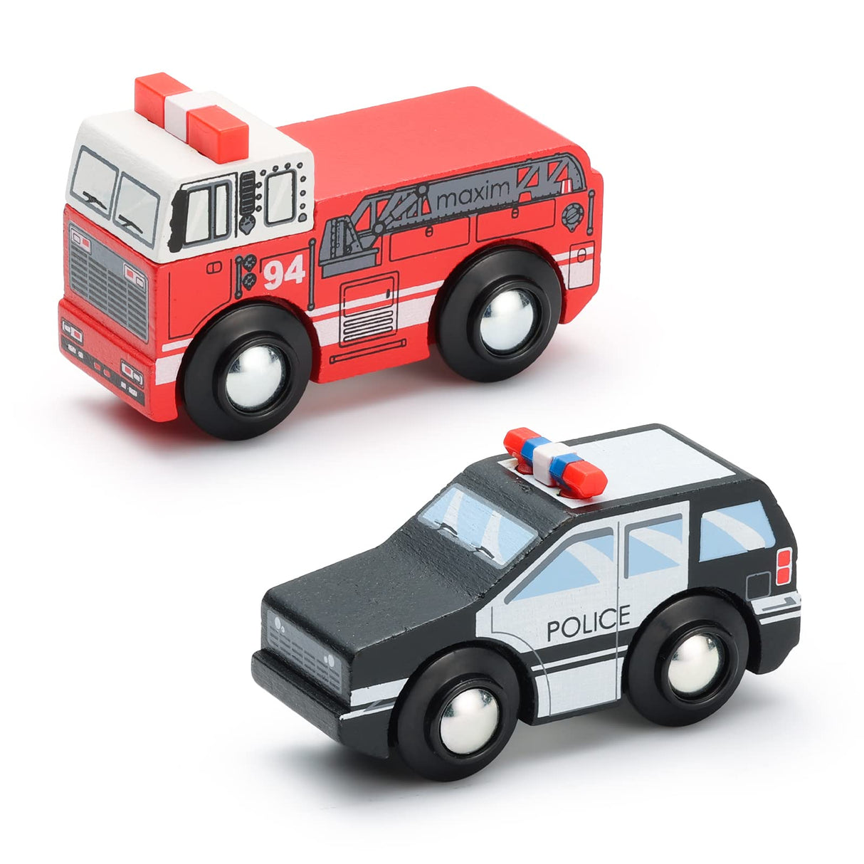 SainSmart Jr. Wooden Train Set Accessories Toy Cars (10 PCS), Compatible with All Major Brands, Gift for Toddlers and Kids Aged 3+ SainSmart Jr.