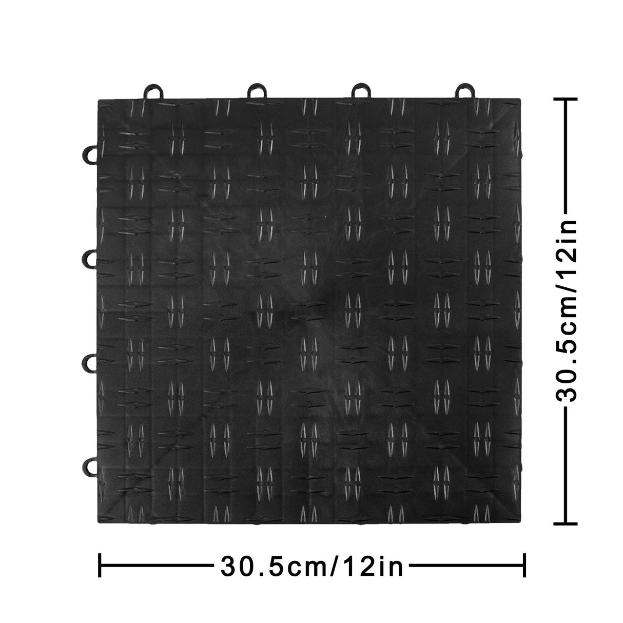 VEVOR Garage Floor, Durable Interlocking Floor Tiles, 50 Pack, Non-Slip Diamond Plate Garage Tiles, Support up to 55,000 lbs for Car Garage, VEVOR