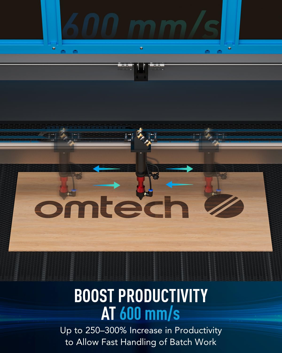 OMTech 130W CO2 Laser Engraver with LightBurn & Water Chiller, 35x55 Inch Laser Cutting Engraving Machine with Autofocus Autolift 3 Way Pass Air OMTech