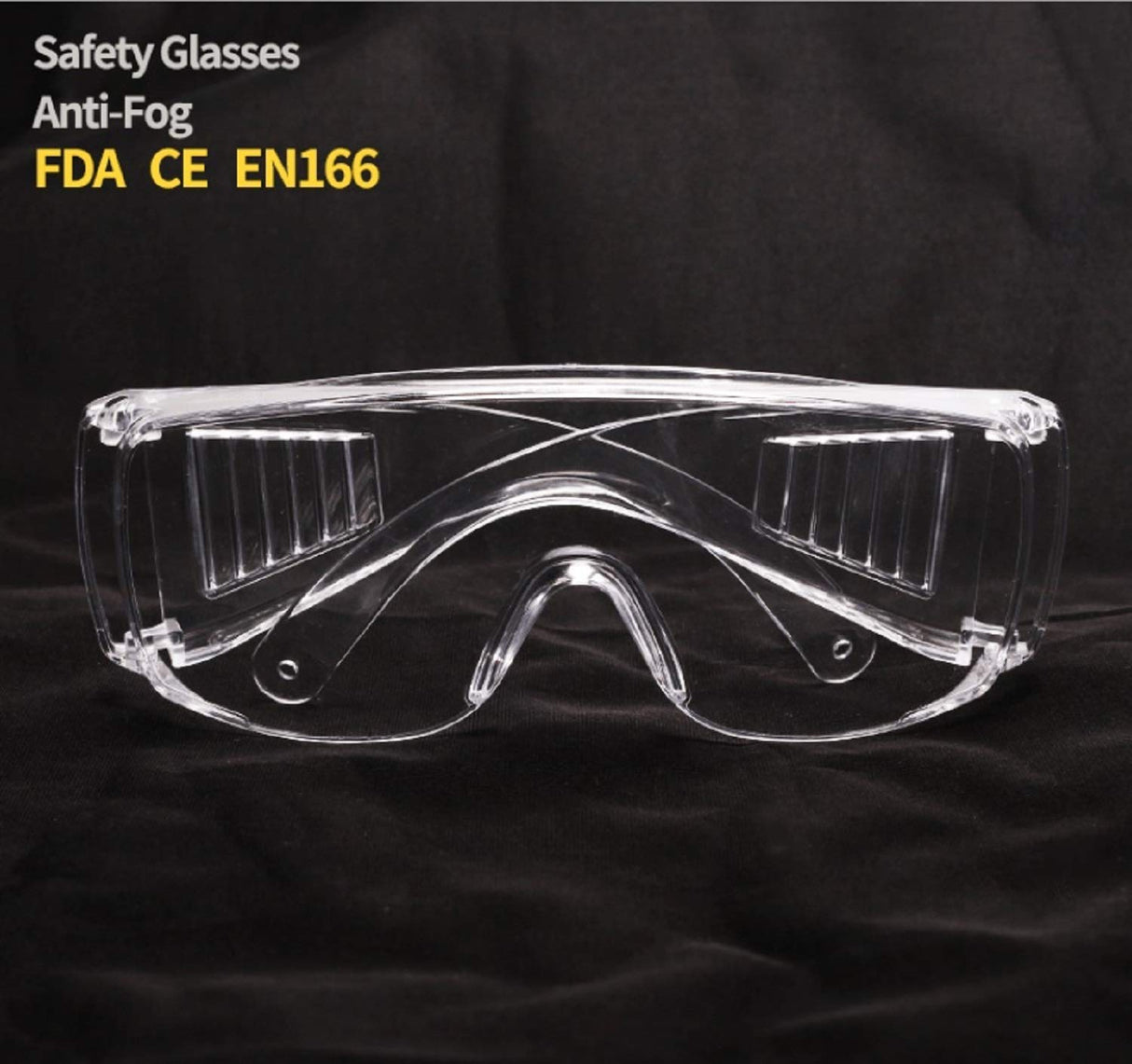 Safety Glasses (2 Pack) Anti Fog & Shattered Proof, ANSI Z87.1 & EN 166 UV Resistant Protective Eyewear Safety Goggles, Wide Frame Eye Shield Goggles Euxor