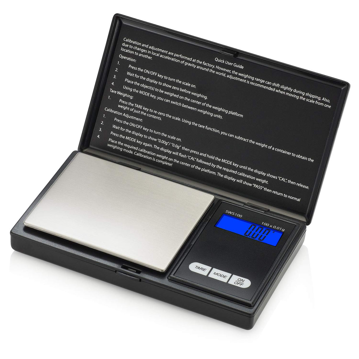 Smart Weigh Digital Pocket Gram Scale,100g x 0.01g Digital Gram Scale, Jewelry Scale, Food Scale, Kitchen Scale Black, Battery Included Smart Weigh