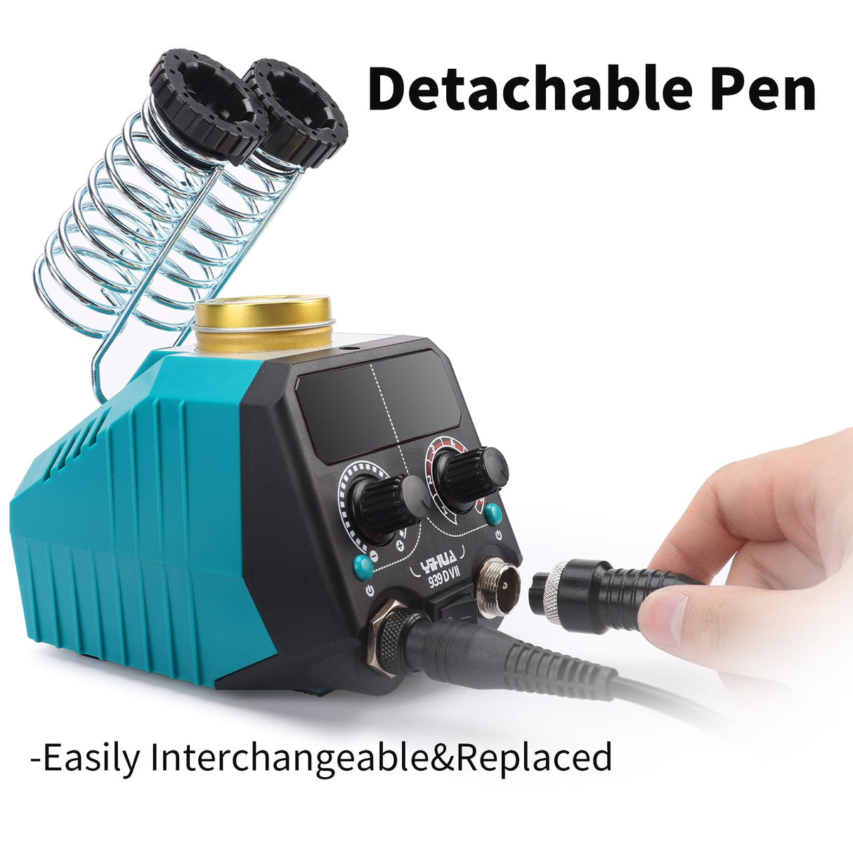 YIHUA 939D-VII Pyrography Tool Wood Burning Pen Kit Station 2-in-1 Solid-Point 200~480°C (with Temp Display)/Wire-Nib 250~750°C with 23 Nibs, 25 YIHUA