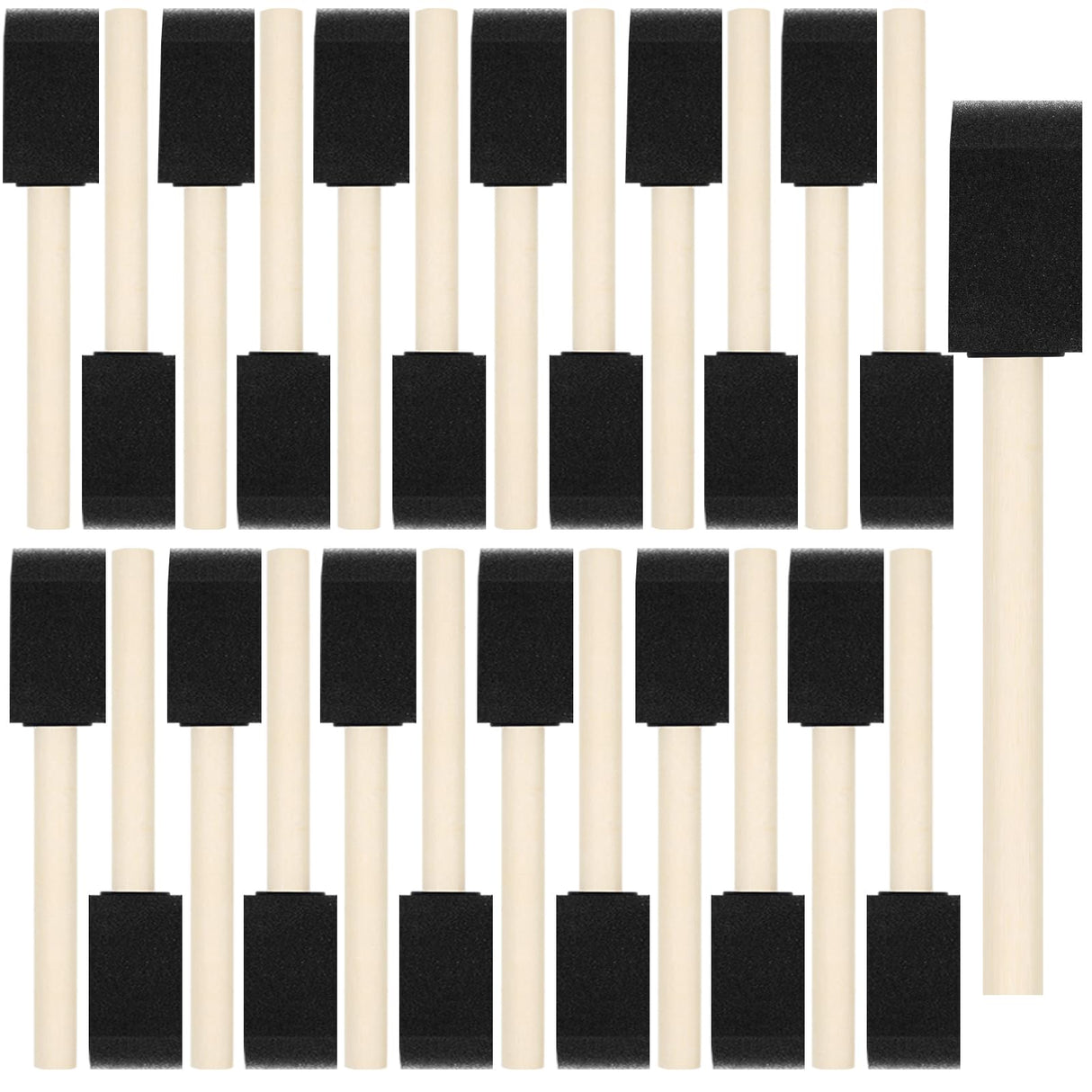 40 Pcs Foam Brush,1” Foam Paint Brushes, Wood Handle Sponge Paint Brush, Foam Brushes for Painting for Staining, Varnishes, and DIY Craft Projects vivinin