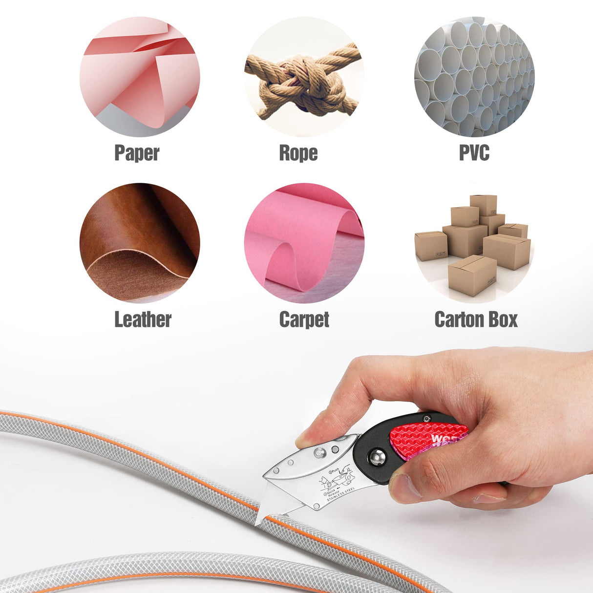 WORKPRO Folding Utility Knife Set Quick Change Blade, Back-lock Mechanism 3-piece with 10-piece Extra Blades WORKPRO