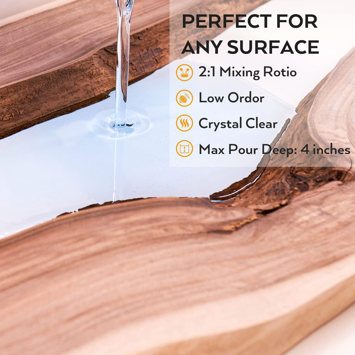 Nicpro 3 Gallon Deep Pour Epoxy Resin Kit, 2 to 4 Inch Depth Crystal Clear & High Gloss, Bubble Free Epoxy Resin for Craft River Table,Wood Filler, Nicpro
