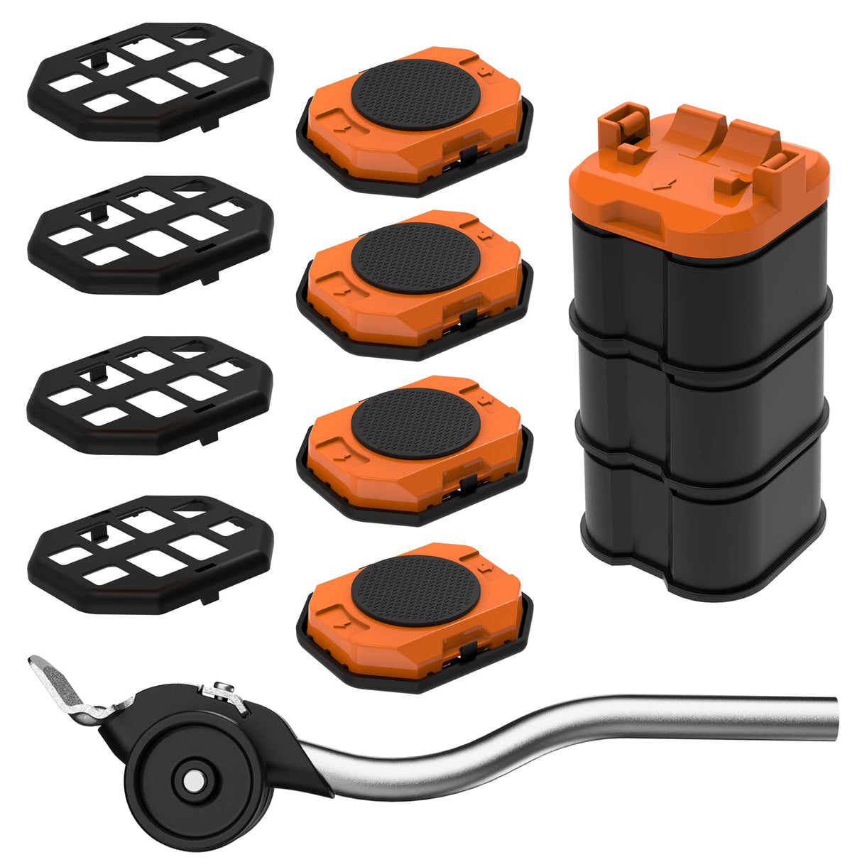 Furniture Lift Mover Tool, Heavy Duty Furniture Lifter and Movers Set with Sliders - Easily Move Heavy Items on Hardwood Flooring and Carpet (Orange) ONEON