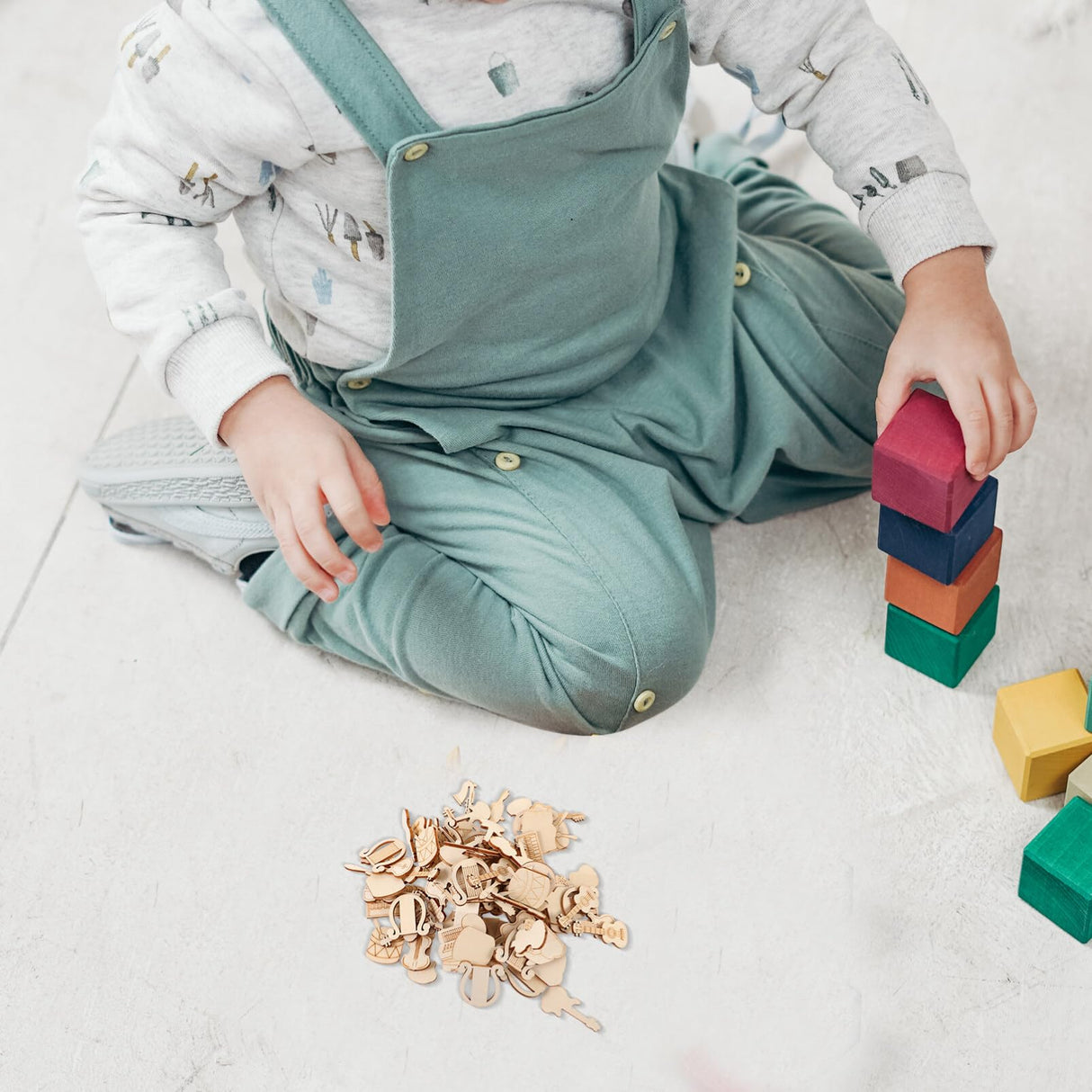 Operitacx 100pcs Unfinished Wood Ornaments Music Notes Wood Cutouts Music DIY Craft Embellishments Music Instrument Shape Unfinished Wood Decoration Operitacx