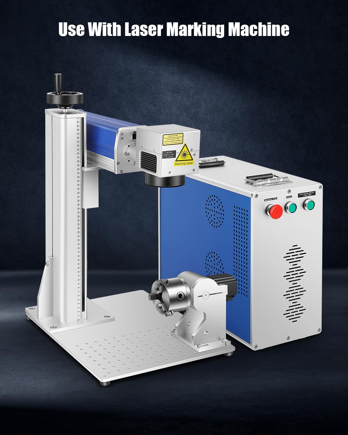 FAHKNS D69 Chuck Rotary Axis, Rotary Chuck for Laser Marking Machine and Fiber Laser Engraver Attachment, Suitable for Rings, Bracelets, Bearings, FAHKNS