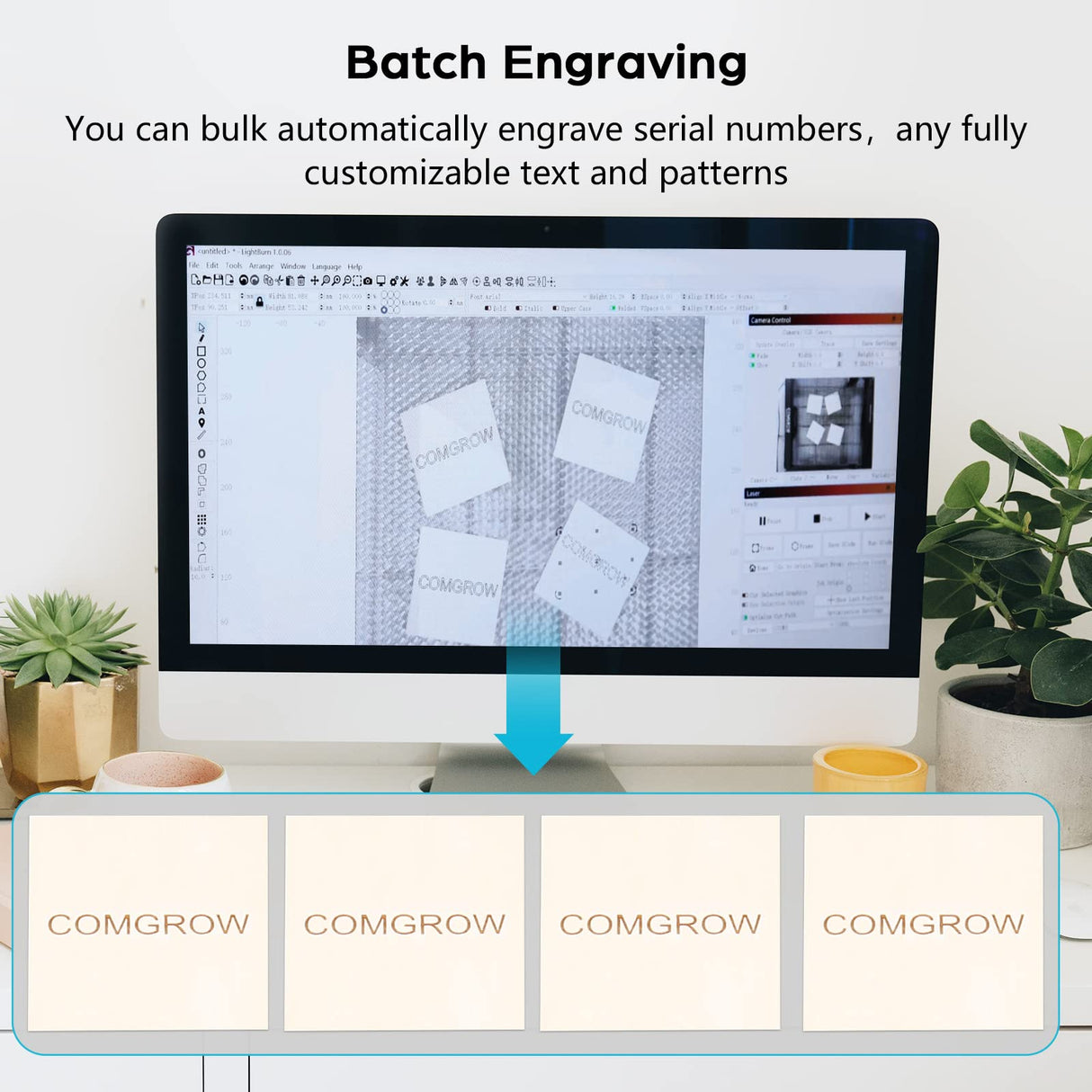 Comgrow 8MP Lightburn Camera Module with Laser Enclosure 750 * 700 * 900 mm for Laser Engraver,Easy to Locate Materials,Batch Engraving,Trace Simple Comgrow