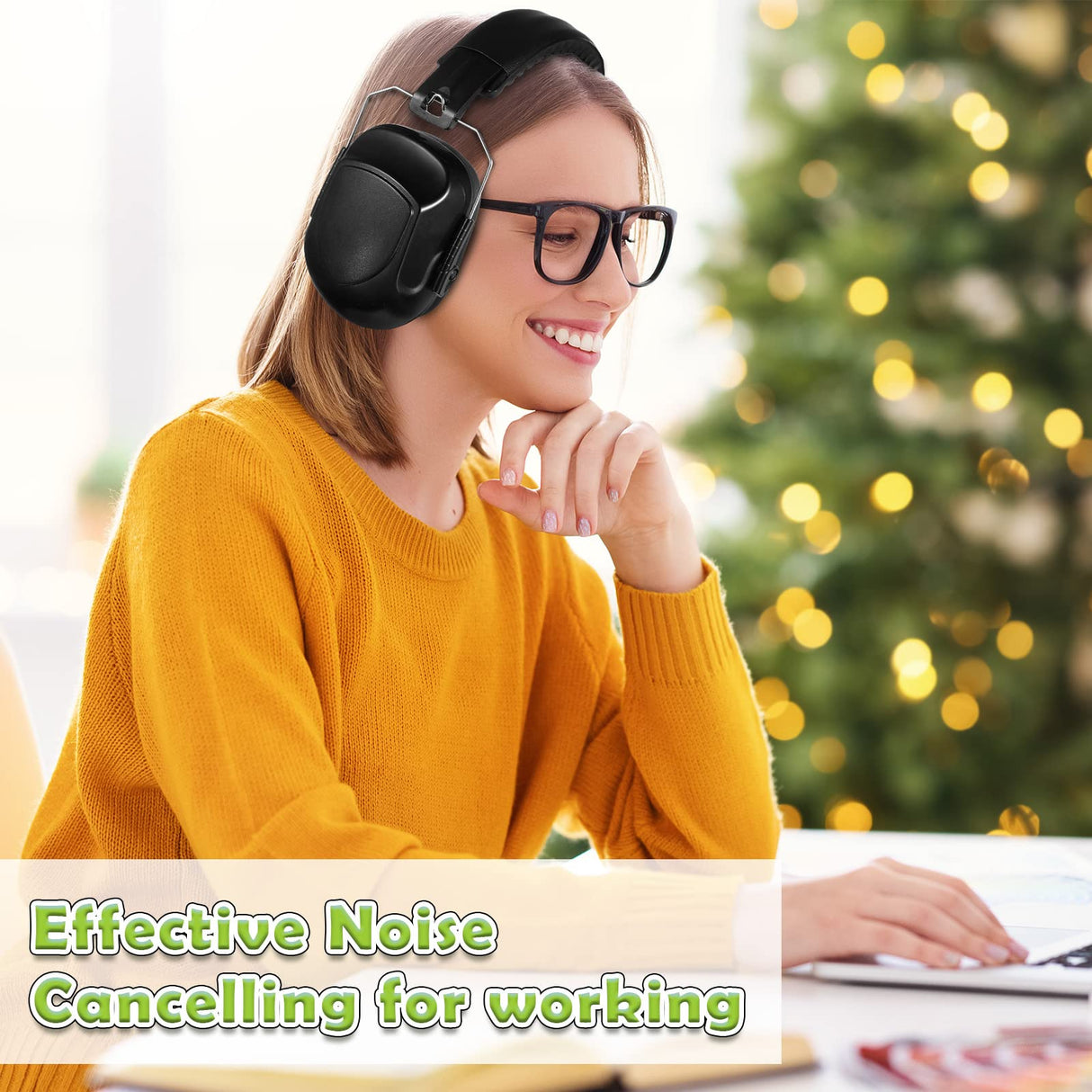 Xuhal 9 Pcs Ear Protection Earmuffs, Adjustable NRR 28dB Noise Reduction Headphone for Shooting Mowing Noise Cancelling (Black) Xuhal