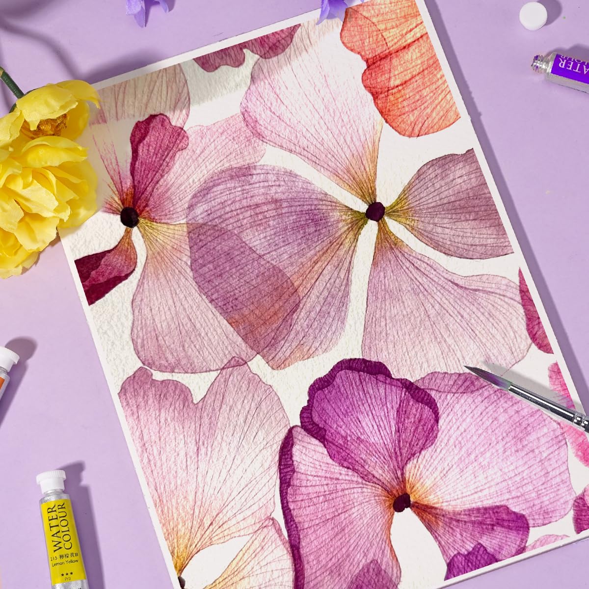 LIGHTWISH Professional Watercolor Paint Tube Set Artist Grade, 9 ML 24 Vivid Colors Art Supplies, Premium Non Toxic Water Colors Paint for Adults, LIGHTWISH