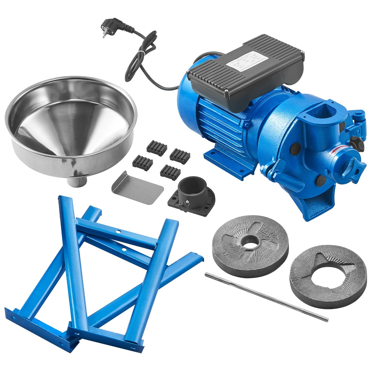 VEVOR Electric Grain Mill Grinder, 1500W 110V Dry & Wet Spice Grinder, Commercial Corn Mill with Funnel, Thickness Adjustable Powder Machine, Heavy VEVOR