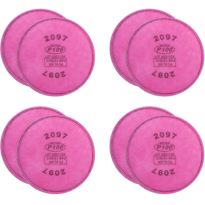 8pcs 2097 Filters for Respirator, Particulate Filter Cotton for P100 Filter Holders Filter Retainer Replacement for 6000 6200 6800 7000 FF-4 Series