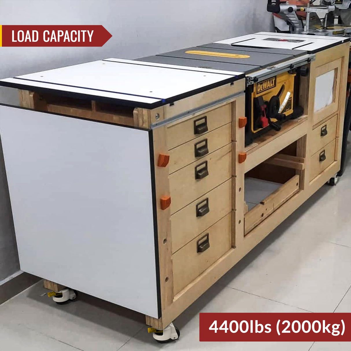 HOLKIE Leveling Casters with Ratchet Handle Design Casters Set of 4 Total Capacity 4400 Lbs Heavy Duty Industrial Casters with Adjustable Leveling HOLKIE