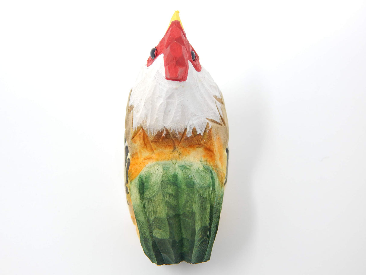 Selsela Rooster Miniature Wood Chicken Bird Art Statue Mini Carved Ornament Figurine Small Farm Animal Selsela