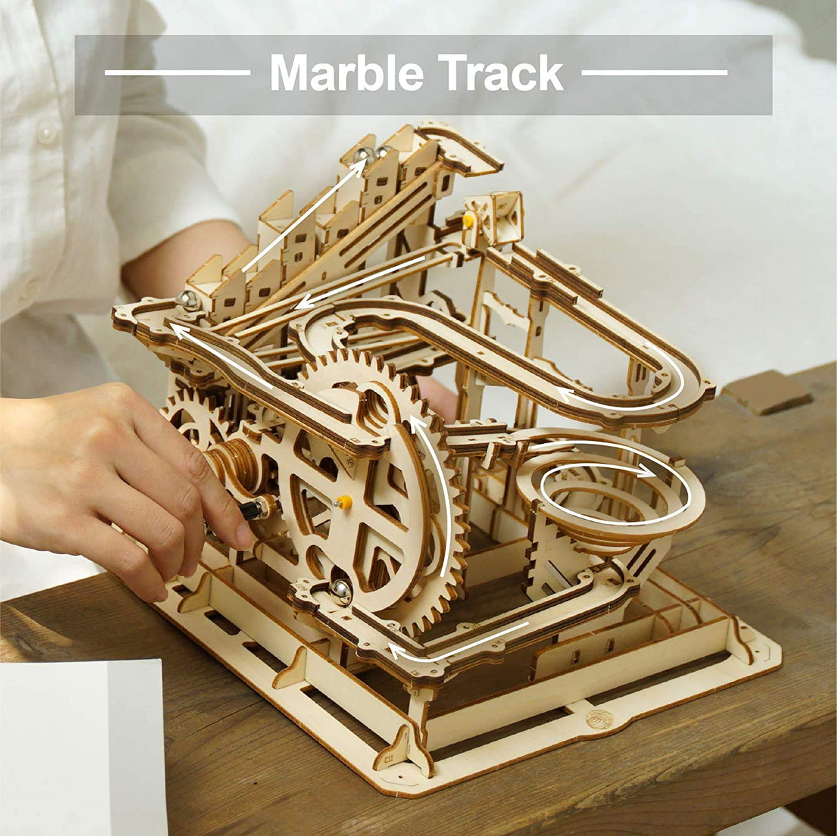 ROKR 3D Puzzles for Adults,Wooden Marble Run,3D Wooden Puzzles for Adults Kids Ages 12-14,Wood Puzzles Adult,Model Kits for Adults,STEM Projects for ROKR