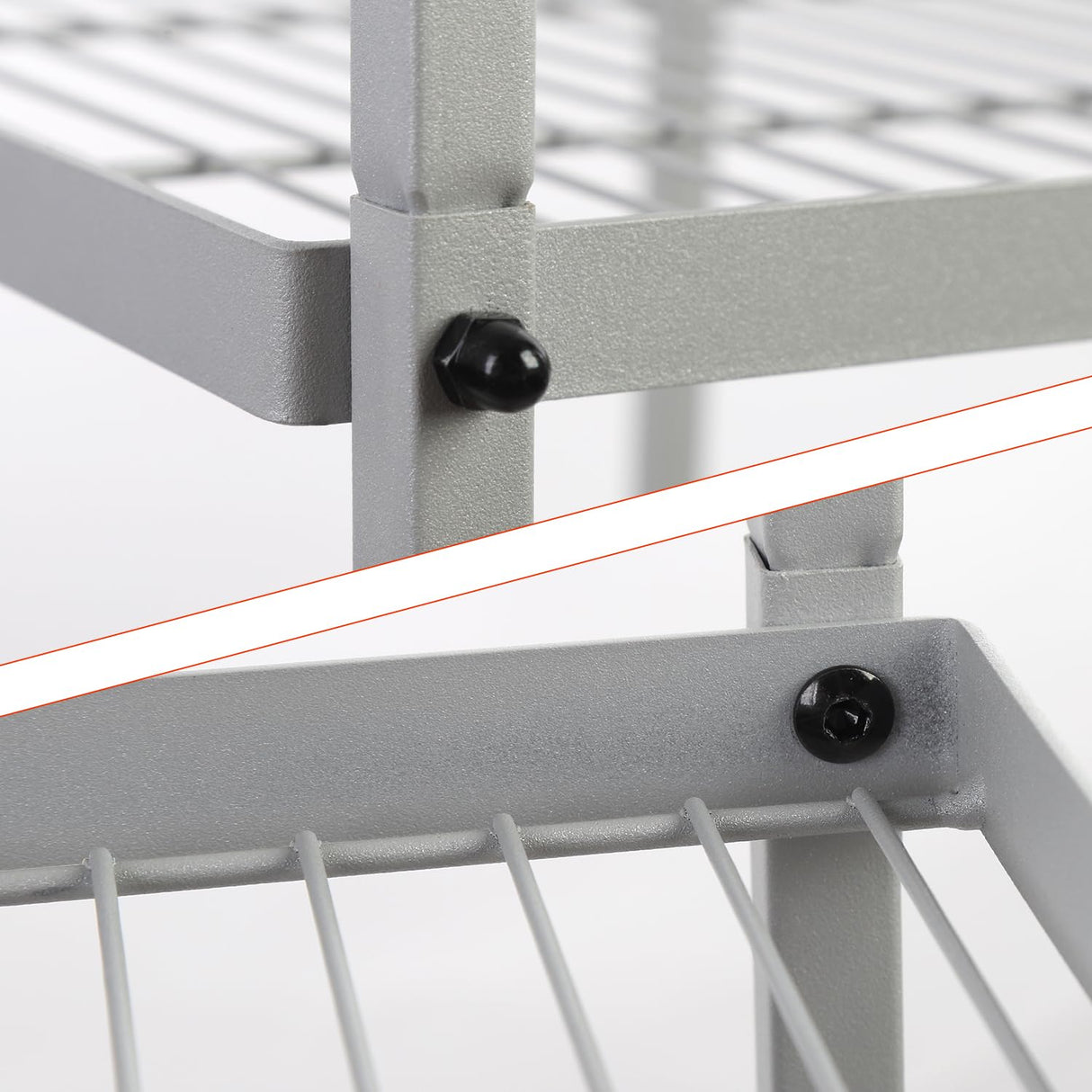 5-Wire Shelving Metal Storage Rack Shelves, Standing Storage Shelf Units for Laundry Bathroom Kitchen Pantry Closet(Silver,16.9L x 12.8W x 50.5H) Soywey