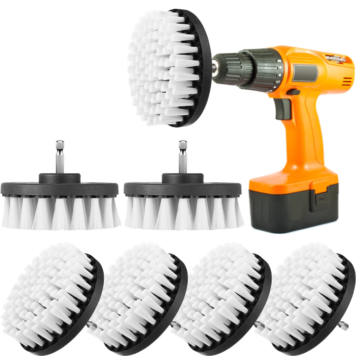 Drill Brush Attachment Power Scrubber Cleaning Kit Multi Purpose Drill Brush Set Drill Scrubber Brush Kit Cleaning Brushes for Drill Bathroom Remerry