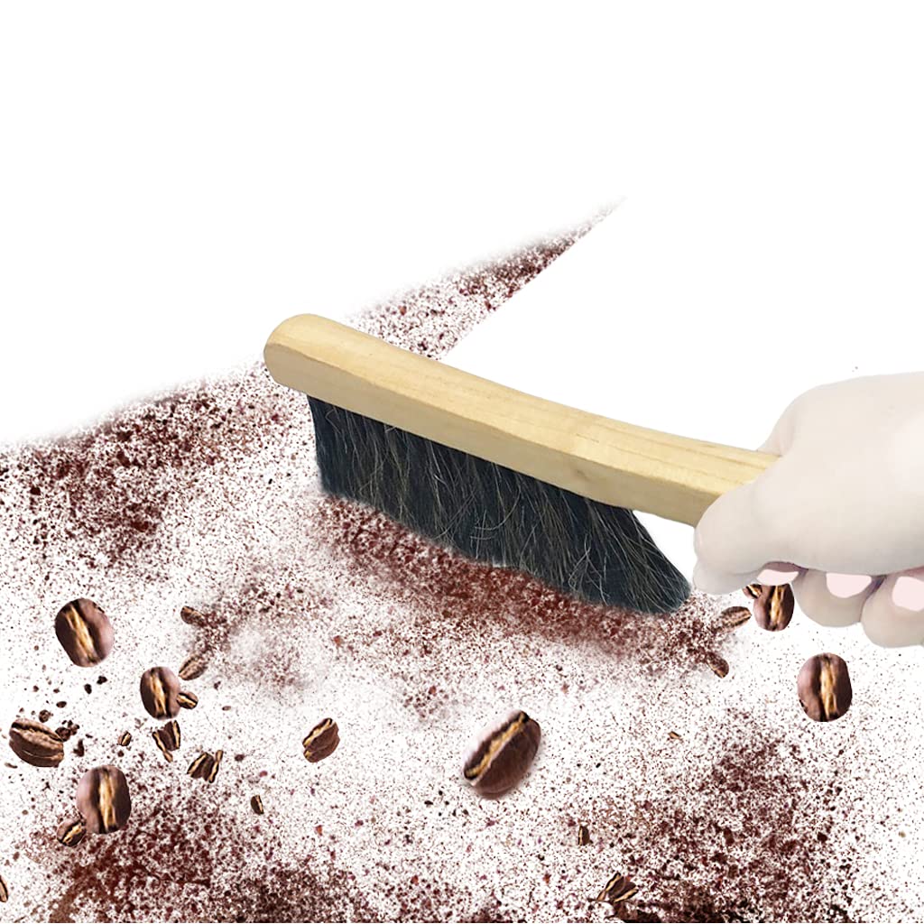 Counter Brush for Furniture Patio Woodworking Drafting Cleaning, Wooden Handle with Horsehair Bristle Bench Brushes, 13 Inches Hand Broom SUPERWASH PLUS