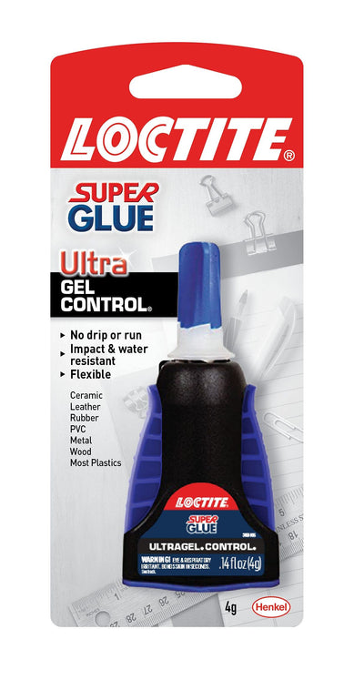 Loctite Super Glue Ultra Gel Control, Clear Superglue for Plastic, Wood, Metal, Crafts, & Repair, Cyanoacrylate Adhesive Instant Glue, Quick Dry -