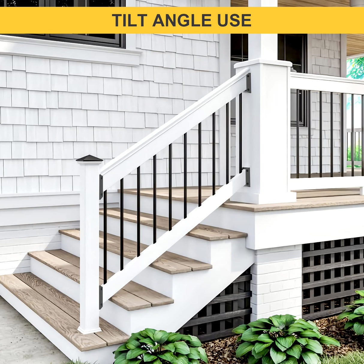 Goovilla Deck Railing Bracket Connectors, 2x4 Brackets for Railing Wood Lumber Post, 20 PCS Sturdy Nylon Deck Rail Bracket with 120 PCS Coating Goovilla