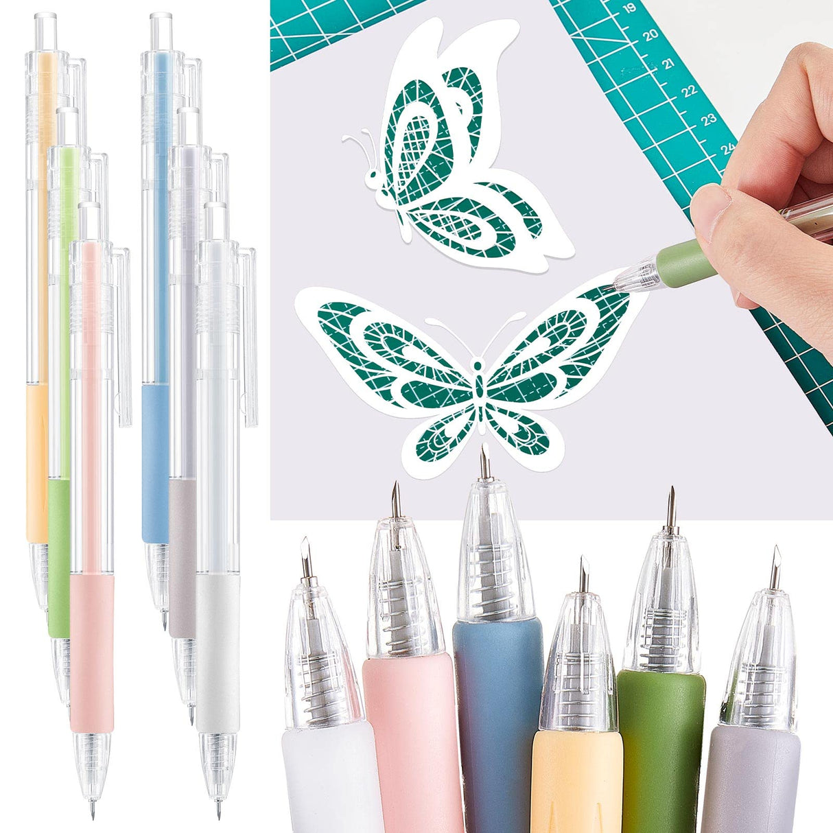Craft Cutting Tool Paper Pen Knife Creative Retractable Hobby Knife Blade Art Utility Precision Paper Cutting Carving Tools with Pocket Clip for DIY Lanties
