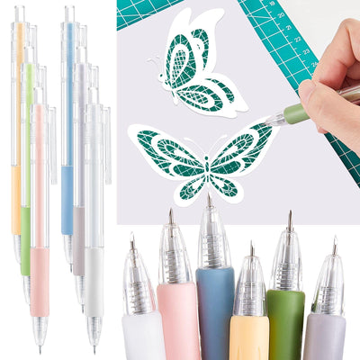 Craft Cutting Tool Paper Pen Knife Creative Retractable Hobby Knife Blade Art Utility Precision Paper Cutting Carving Tools with Pocket Clip for DIY