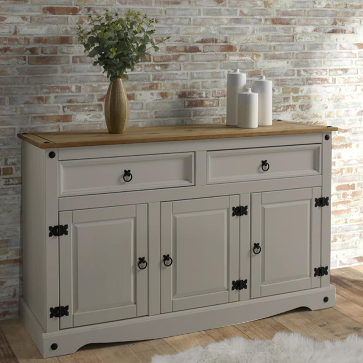Furniture Dash Solid Wood Buffets & Sideboards 51.9" W, 16.9" D, 31.7" H - Kitchen Storage Cabinets, Bar and Liquor Cabinet, Kitchen Island with Furniture Dash