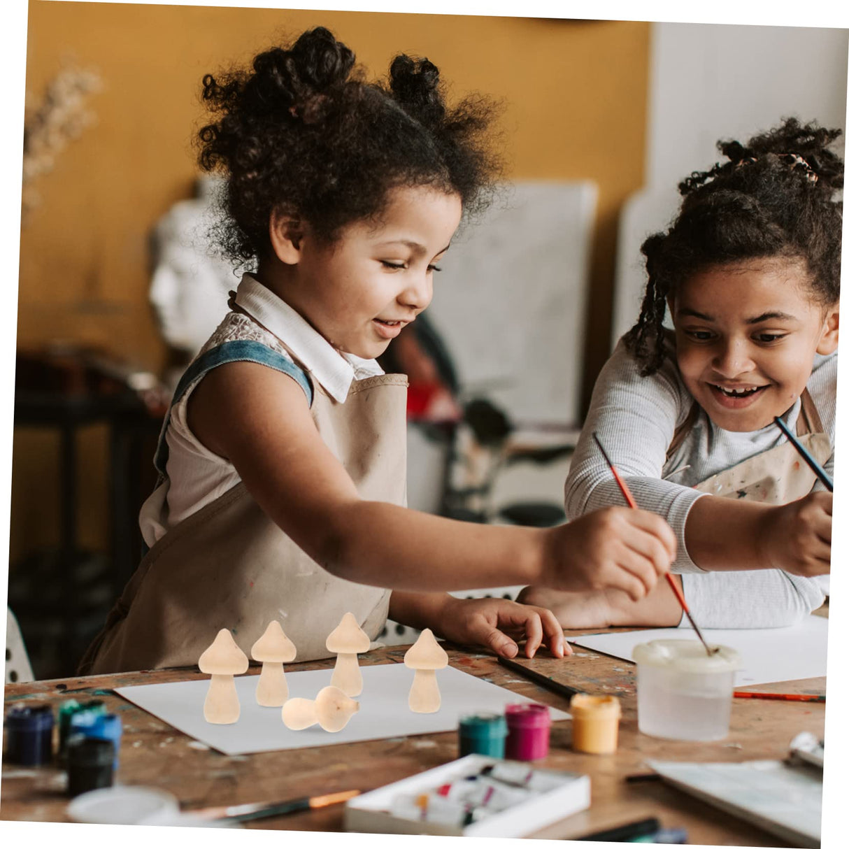 NOLITOY 10pcs Wooden Mushroom DIY Wood Mushroom Unfinished Wood Toy Wooden Peg Dolls Wooden People Body Unpainted Wood Mushroom Home Decorations NOLITOY