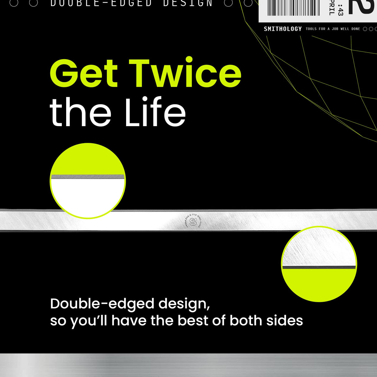 Smithology 12-Inch Planer Blades - for Delta Planer 22-540, 22-547, TP300, Double Edged Planer Knives, Made of High-Carbon Steel, Set of 2 Wood Smithology