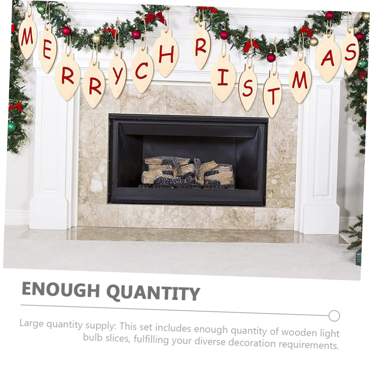 Artibetter 50pcs Christmas Wooden Cutout Unfinished Light Bulb Wooden Slices DIY Wooden Slice with Rope Wooden Christmas Ornaments Decor Kindergarten ARTIBETTER