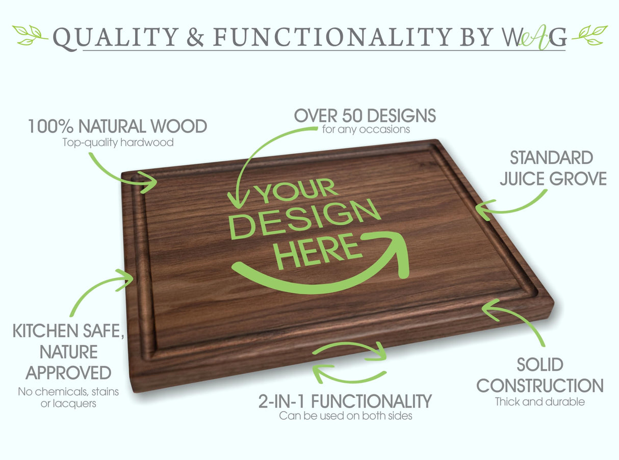 Walnut Artisan Personalized Cutting Boards, Custom Wedding, Anniversary or Housewarming Gift Idea, Wood Engraved Charcuterie Board for Hunters or Walnut Artisan Gallery