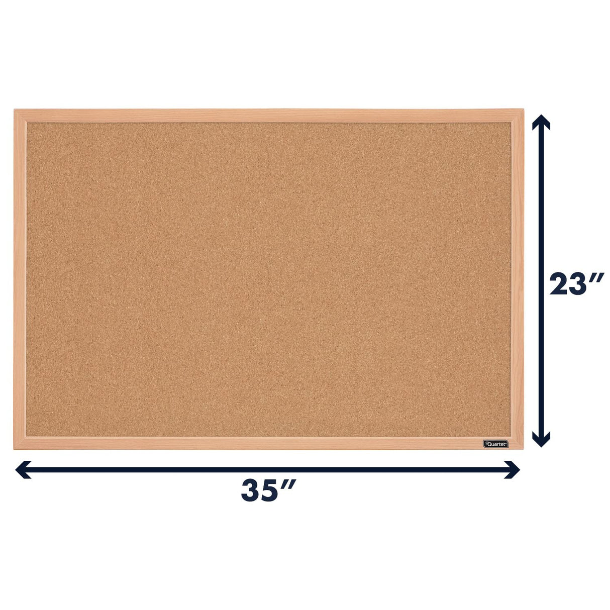 Quartet Cork Board Bulletin Board, 23" x 35" Framed Corkboard, Oak Frame, Decorative Hanging Pin Board, Perfect for Office & Home Decor, Home School Quartet