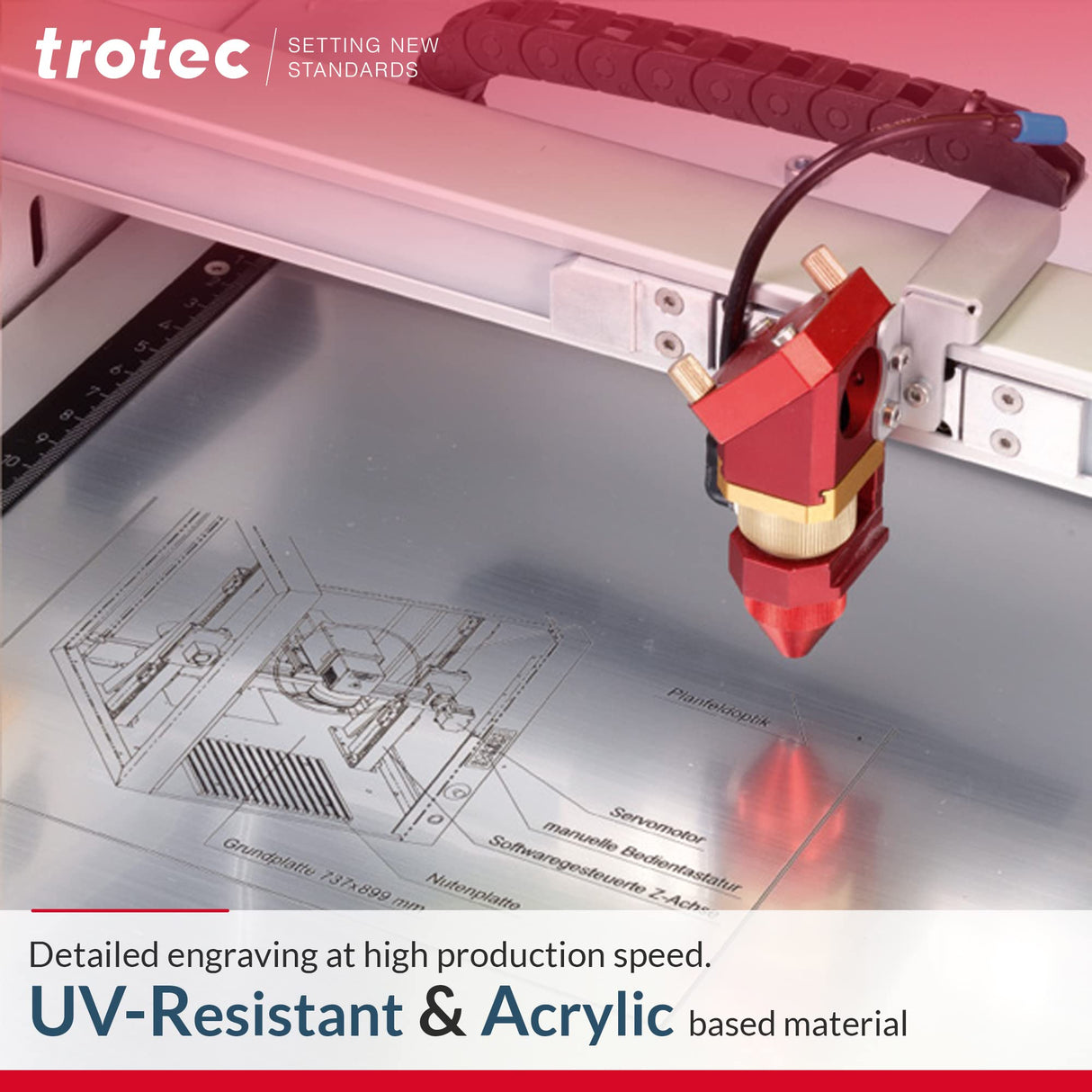 Trotec | Thin Acrylic Sheet | 4 Pcs | Aluminum/Black | Matte, Gloss & Brushed Metal Finish | 24.25”x12”x 1/50” | 2 Ply | Acrylic Panels for Laser TROTEC