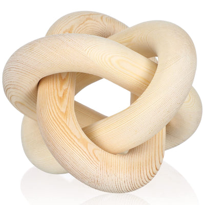 Wood Chain Link Decor 3 Link Wood Knot Decor Hand Carved Coffee Table Decor Modern Farmhouse Shelf Decor Boho Chain Decor Rustic Decorative Objects