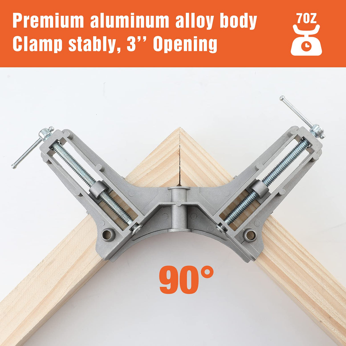 PONY 2-Piece 90 Degree Corner Clamp Set, Featured with 3’’ Maximum Opening, 200 lbs Clamping Force & 1/2’’ Clamping Height, Aluminum Alloy Body, PONY