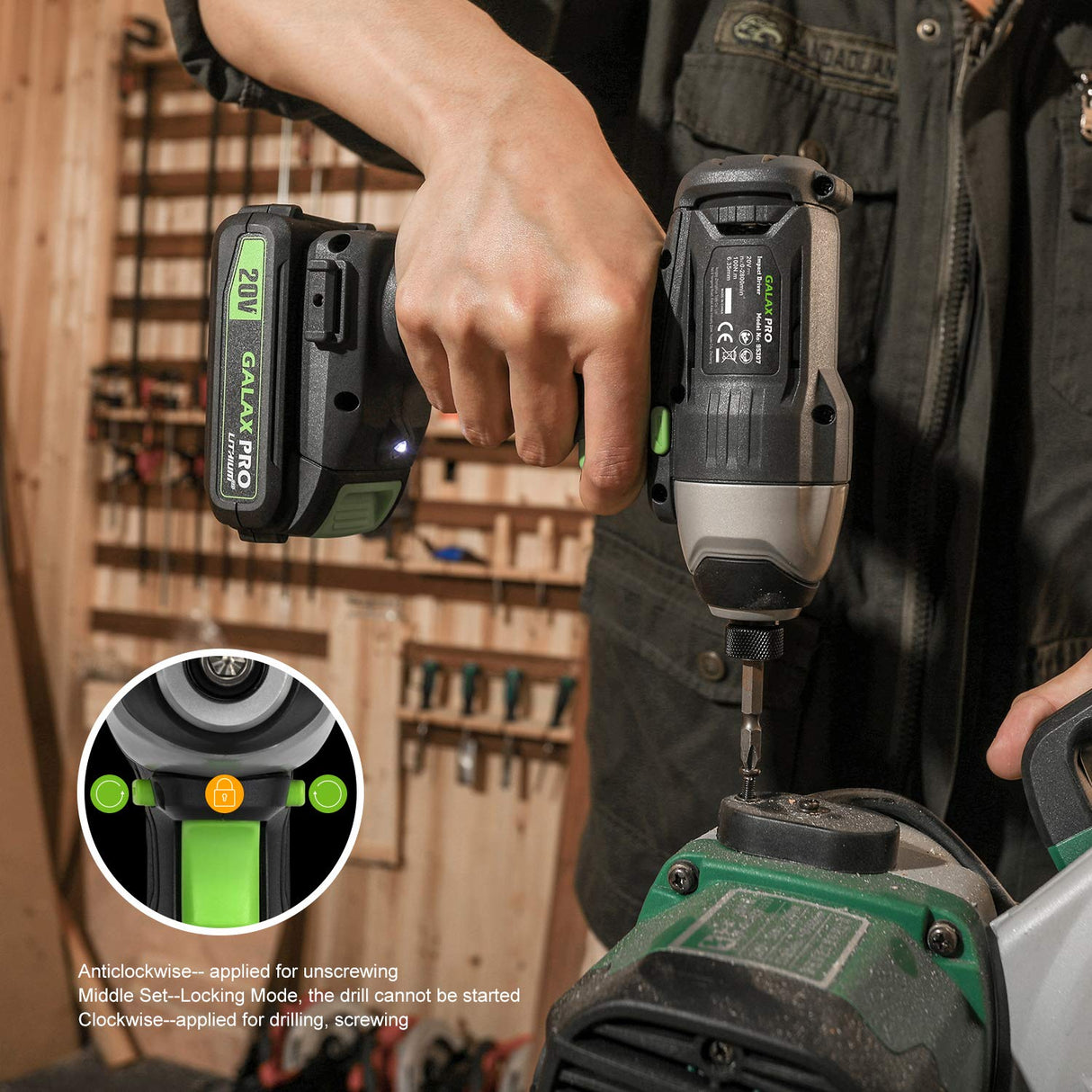 GALAX PRO Cordless Drill Driver/Impact Driver with 1pcs 1.3Ah Lithium-Ion Batteries, Charger Kit, 11pcs Accessories and Tool Bag GALAX PRO