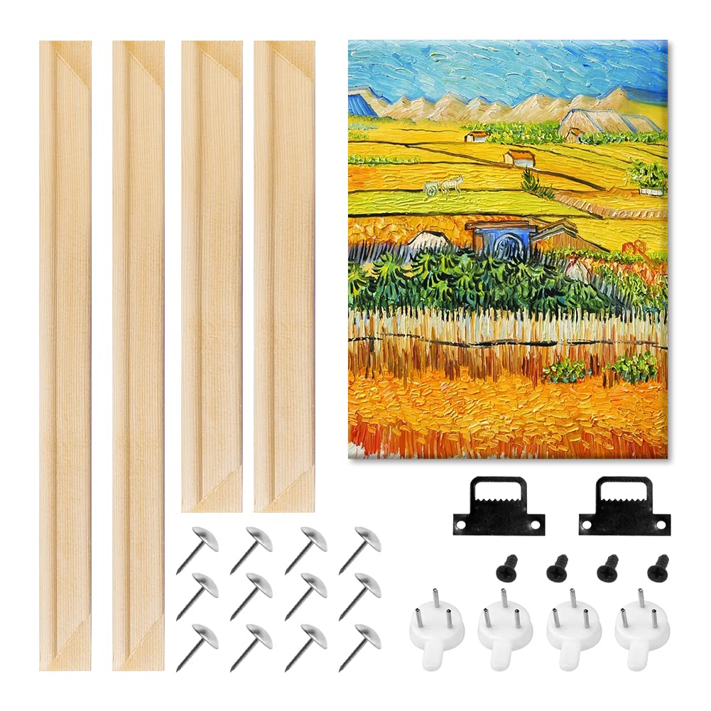 Canvas Stretcher Bars Set, Wood Frame Canvas DIY, Solid Wooden Stretcher Bars for Oil Paintings Poster Prints, Canvas Tools Arts Accessory Materials, LJY&V