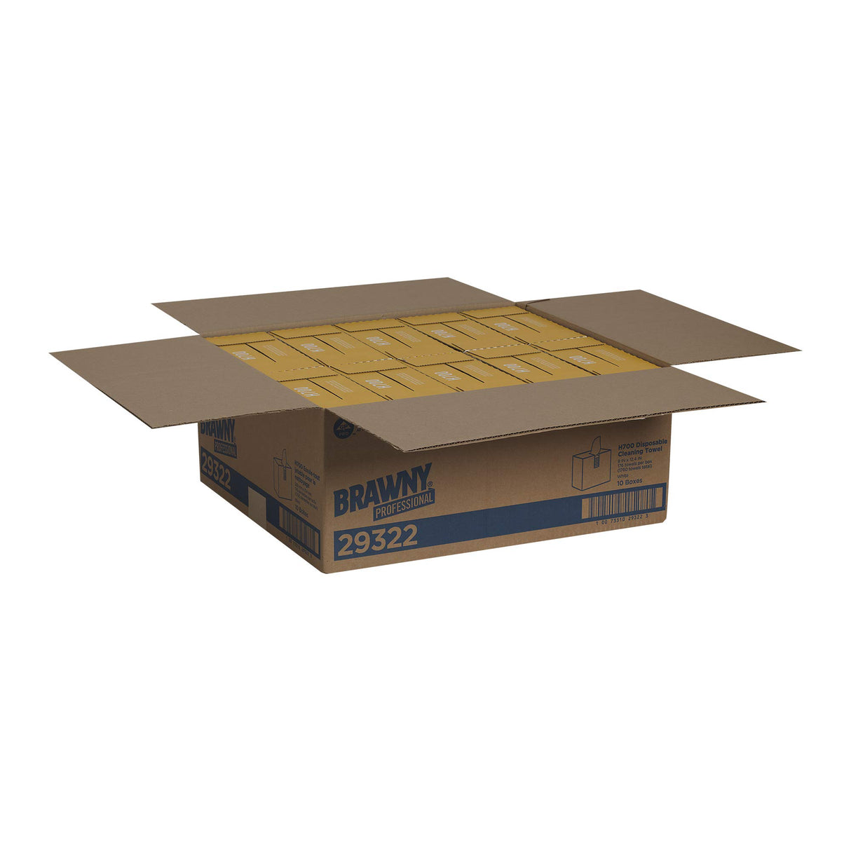 Georgia-Pacific Brawny Professional Heavyweight Disposable Shop Towels, White, 29322, 176 Towels Per Box, 10 Boxes Per Case (1760 Total) Georgia-Pacific