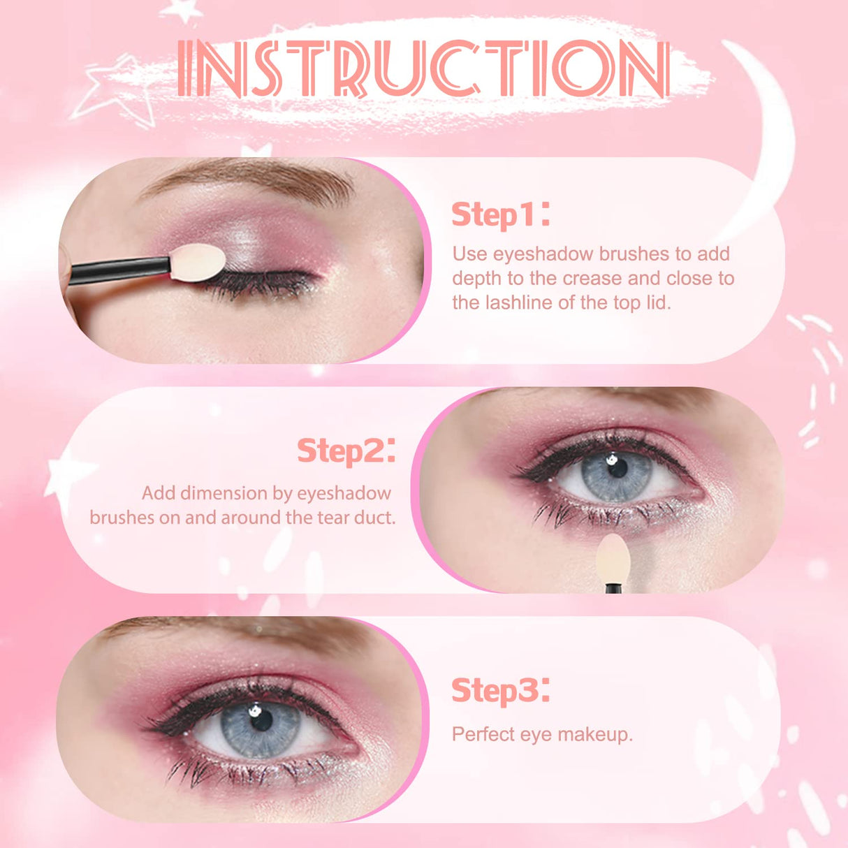 MORGLES Eyeshadow Applicators, 50pcs Eyeshadow Brush 2.4 Inch Eye Shadow Applicator Sticks Double Sided, Makeup Applicator for Women Girls, Black MORGLES