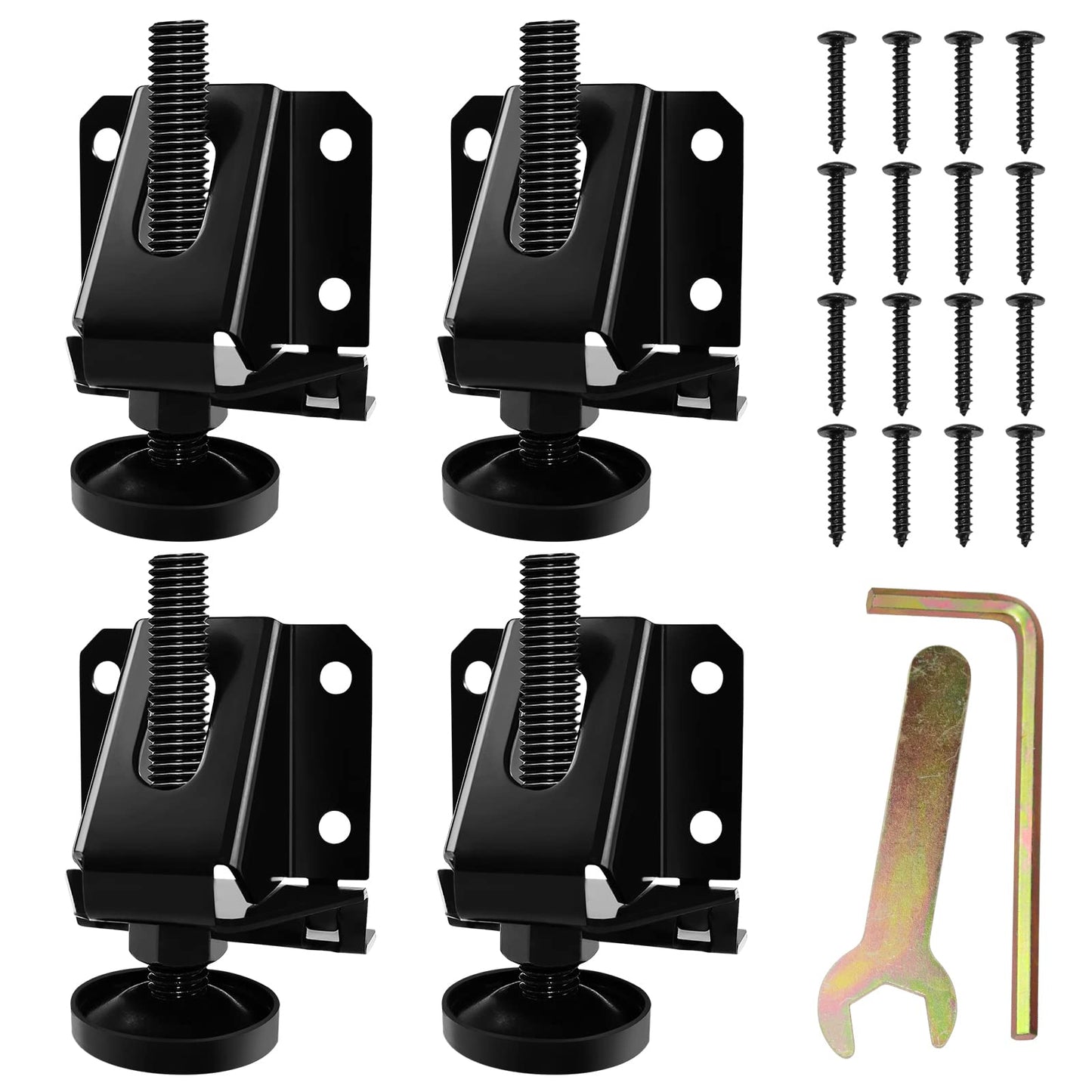LOSCHEN 4 PCS Heavy Duty Adjustable Leveling Feet for Furniture,Hexagon Nuts Lock Furniture Legs Levelers,for Table, Cabinets, Workbench,Shelving
