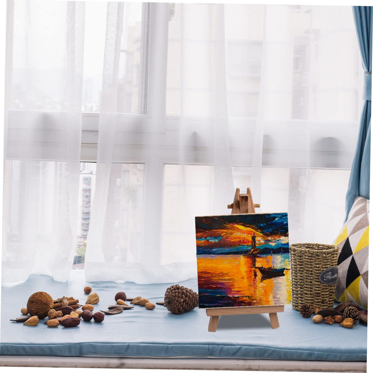 Tofficu 5pcs Blank Wooden Picture Frame Kids Playset Wood Discs Wooden Decor Unfinished Wood DIY Clay Wood Art Canvas Kids Educational Toy Clay Tofficu