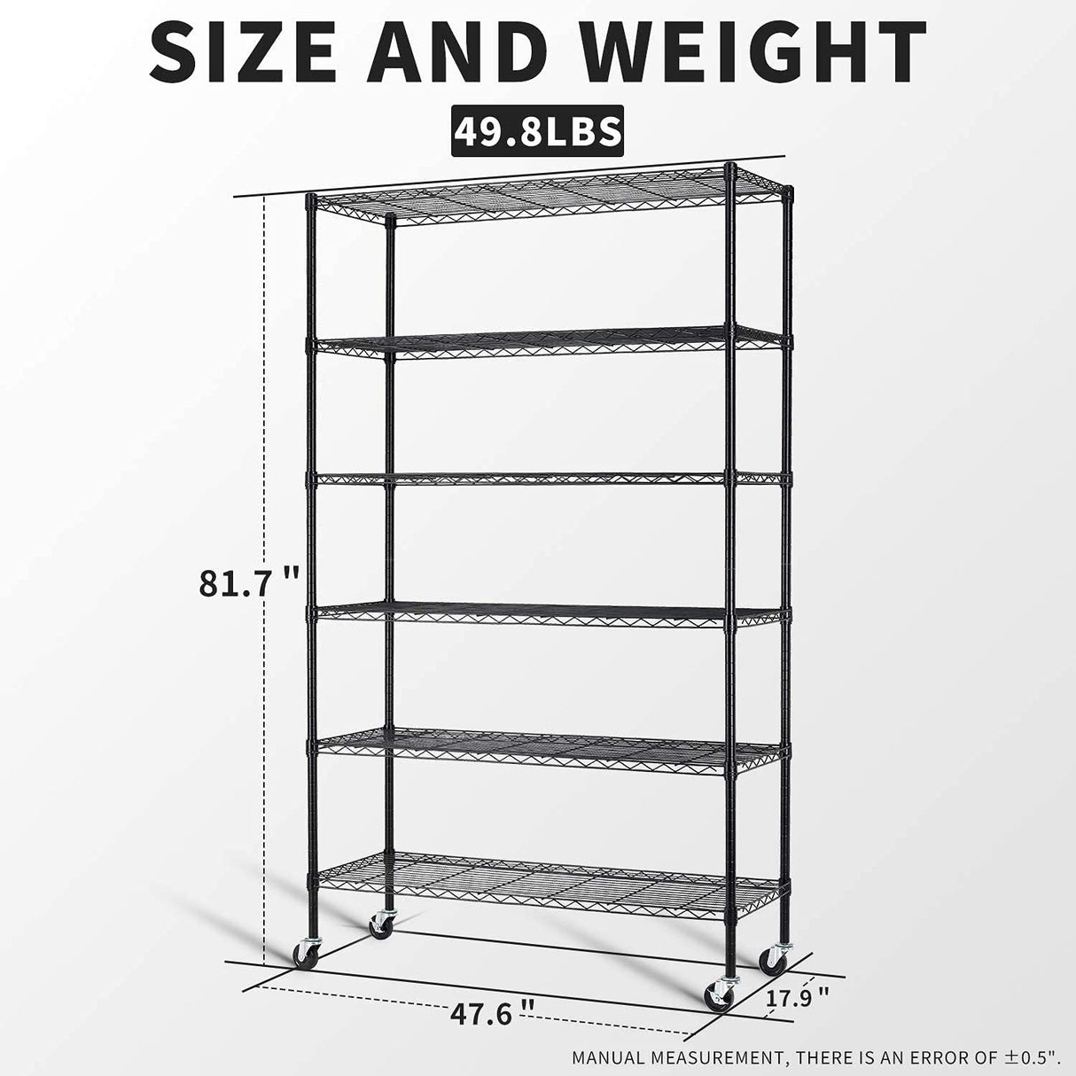 6-Tier Storage Shelves NSF Certified Wire Shelving Unit on Wheels Heavy Duty Metal Shelves Adjustable Steel Shelving 2100Lbs Capacity for Closet Meet perfect
