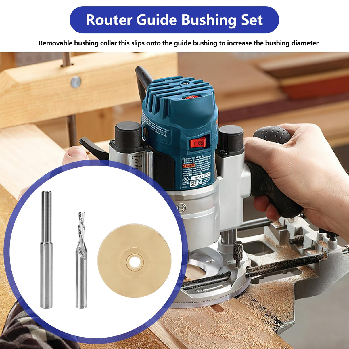 71333 Router Bits Solid Brass Inlay Kit for Powertec 1/4 Templates for High RPM Routing, Includes 1/8" Carbide Router Bit/Cutter + 1/4" Shank, Alocs