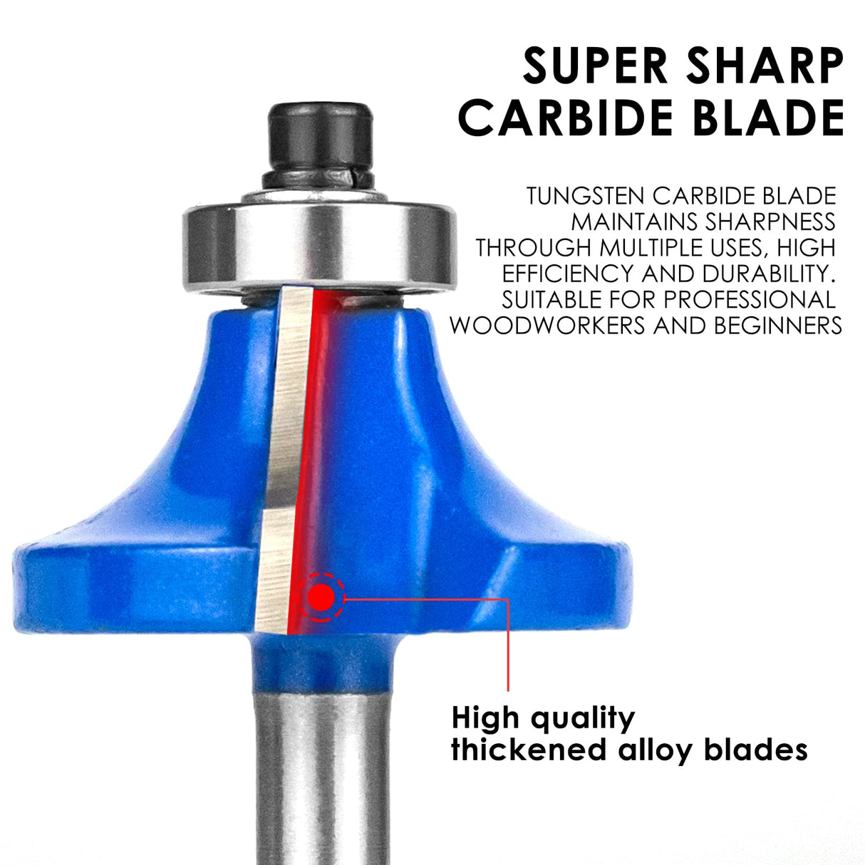 BAIDETS Router Bits Set 1/4 Inch Shank, 24 Pieces 1/4" Router bits Tungsten Carbide Wood Router Bits, Woodwork Tools, for Professional and Beginners BAIDETS