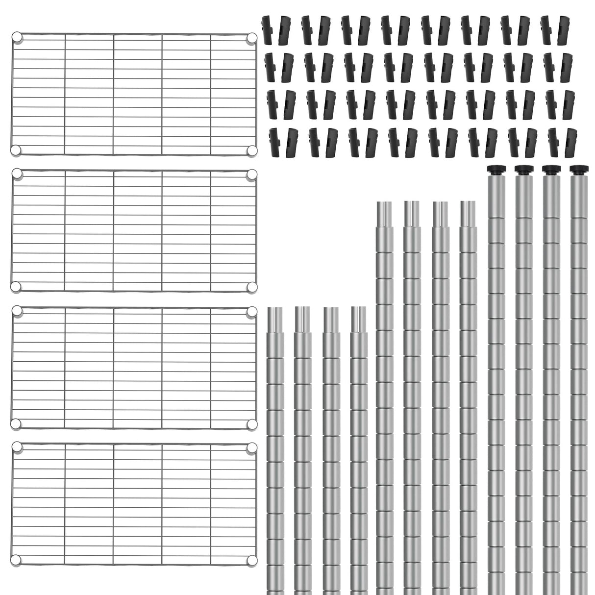 SINGAYE 4 Tier Shelf Adjustable Storage Shelf Wire Shelving,350LBS Load Capacity,Metal Storage Rack for Kitchen Office Home Storage Pantry SINGAYE