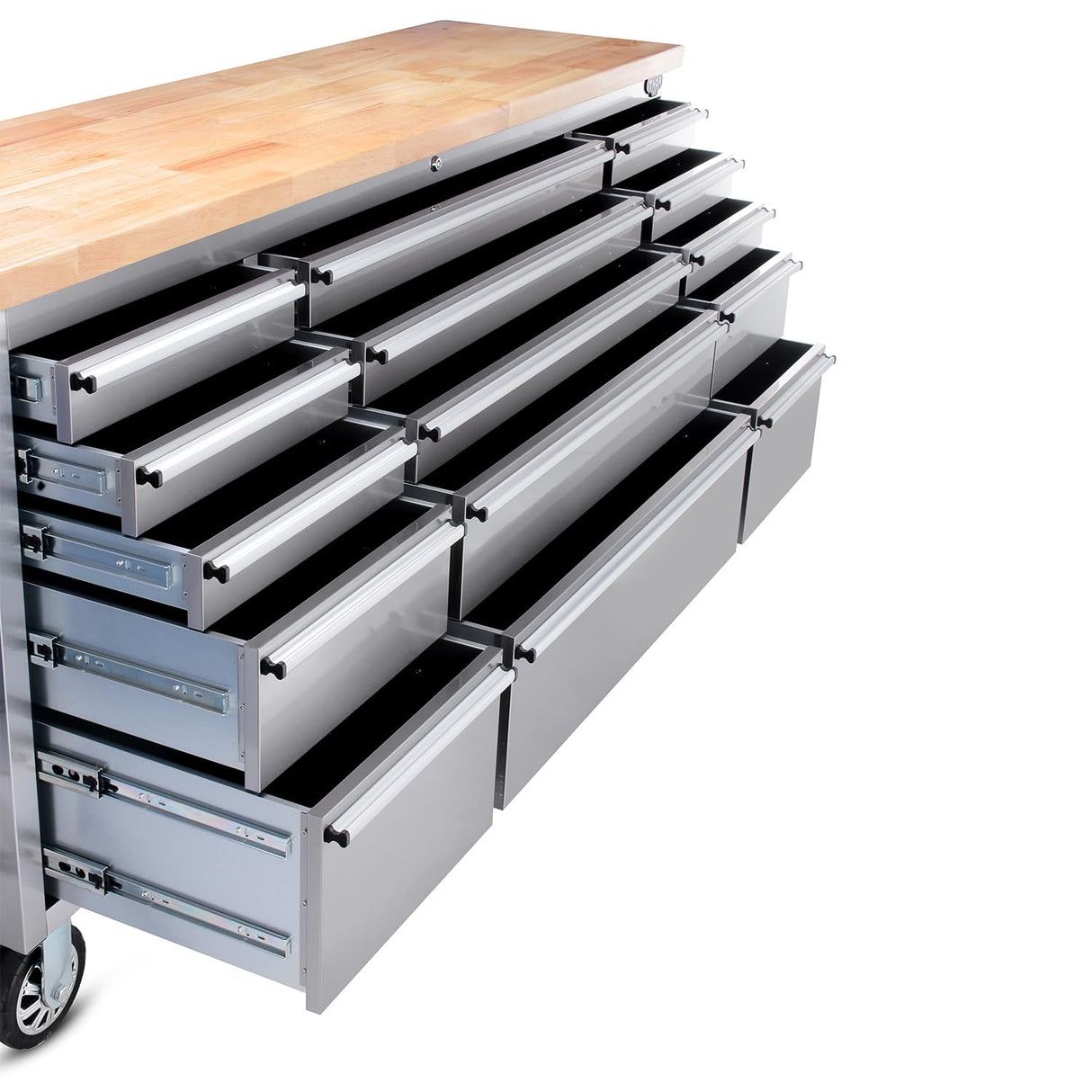 SINDA 72 Inch Tool Chest with Drawers and Wheels Mobile Workbench Garage Tool Storage Cabinet Large Rolling Lockable Tool Box with Wood Top, SINDA