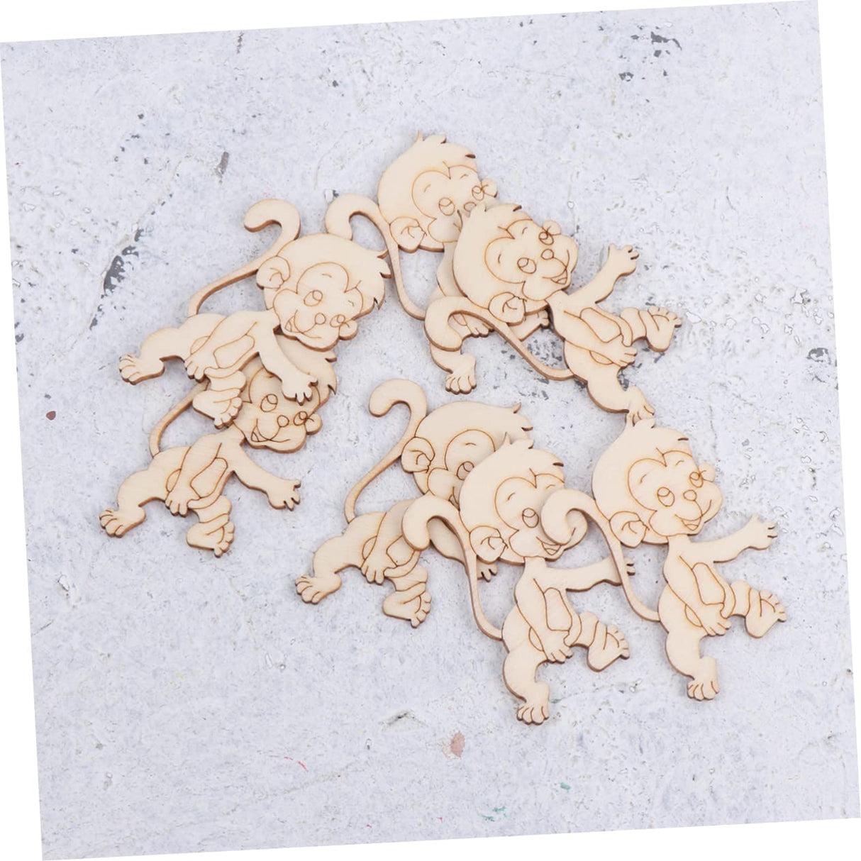 SEWACC 40 Pcs Unfinished Wood Monkey Cutout Shapes Wood Cutouts for DIY Crafts Wood Letters Crafts Dining Table Decor Desk Topper Unfinished Wooden SEWACC