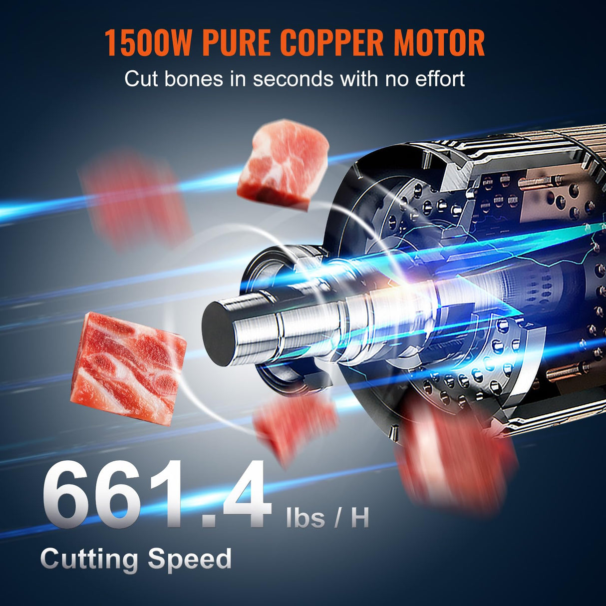 VEVOR Commercial Electric Meat Bandsaw, 1500W Stainless Steel Countertop Bone Sawing Machine, Workbeach 19.3" x 15", 0.16-7.9 Inch Cutting Thickness, VEVOR