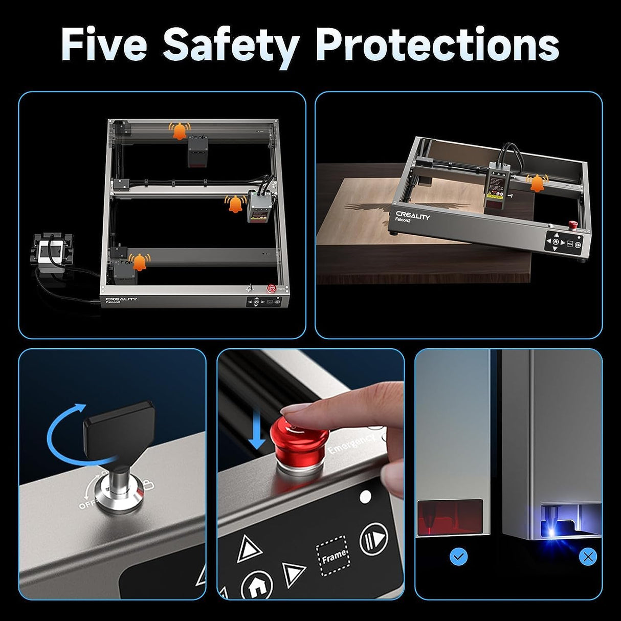 Creality Laser Engraver, 12W Laser Cutter with Air Assist, 120W High Accuracy Laser Engraving Machine, DIY CNC Machine and Laser Engraver for Wood Creality